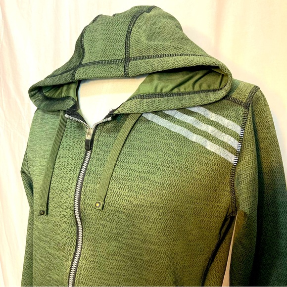 Adidas Green Zip Up Hoodie - Picture 1 of 3